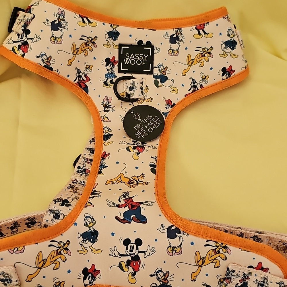 Orange Trim Disney Print Dog Harness - Picture 2 of 5